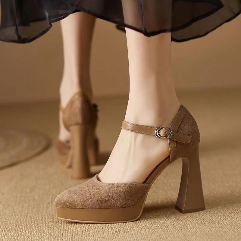 Women's Pointed-Toe Chunky Heel Sandals | Closed-Toe Block Heels