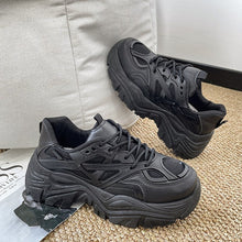 Load image into Gallery viewer, Women's Thick-Soled Breathable Platform Dad Sneakers | Chunky Heel Lace-Up Casual Shoes