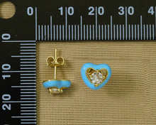 Load image into Gallery viewer, CZ Enamel Heart Stud Earrings, Sku#J336C