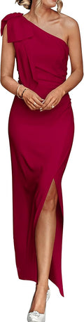 PRETTYGARDEN Women's One Shoulder Cocktail Maxi Dresses