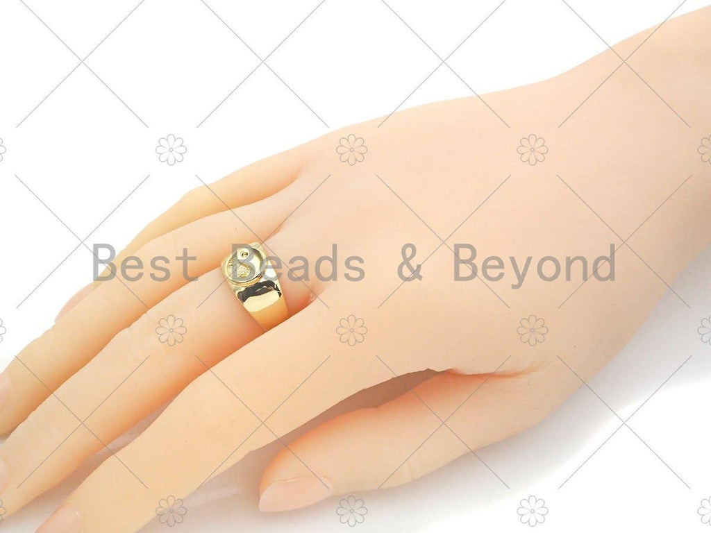 Gold YinYang Signet Ring, Sku#X198