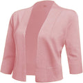 Women's 3/4 Sleeve Cropped Cardigan Sweater jacket Short Shrugs for dresses