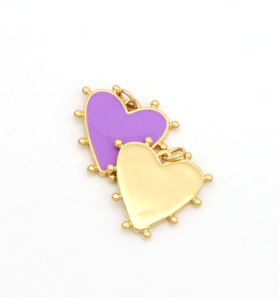Colorful Enamel Spike Heart Charm, Sku#LX194