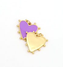 Load image into Gallery viewer, Colorful Enamel Spike Heart Charm, Sku#LX194