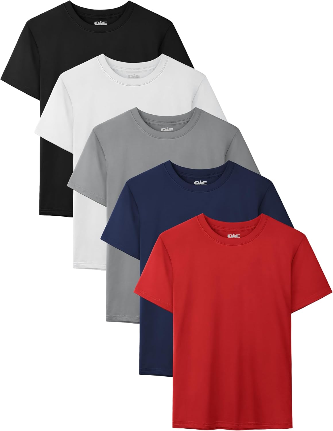 5 Pack Boys Shirts Youth Athletic Dry Fit Shirts Short Sleeve T-Shirt Tops