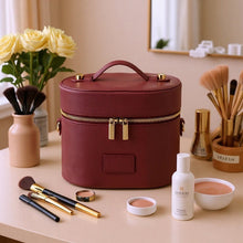 Load image into Gallery viewer, Women's Light-Luxury Cosmetic Bag With Handle | PU Leather Makeup Organizer