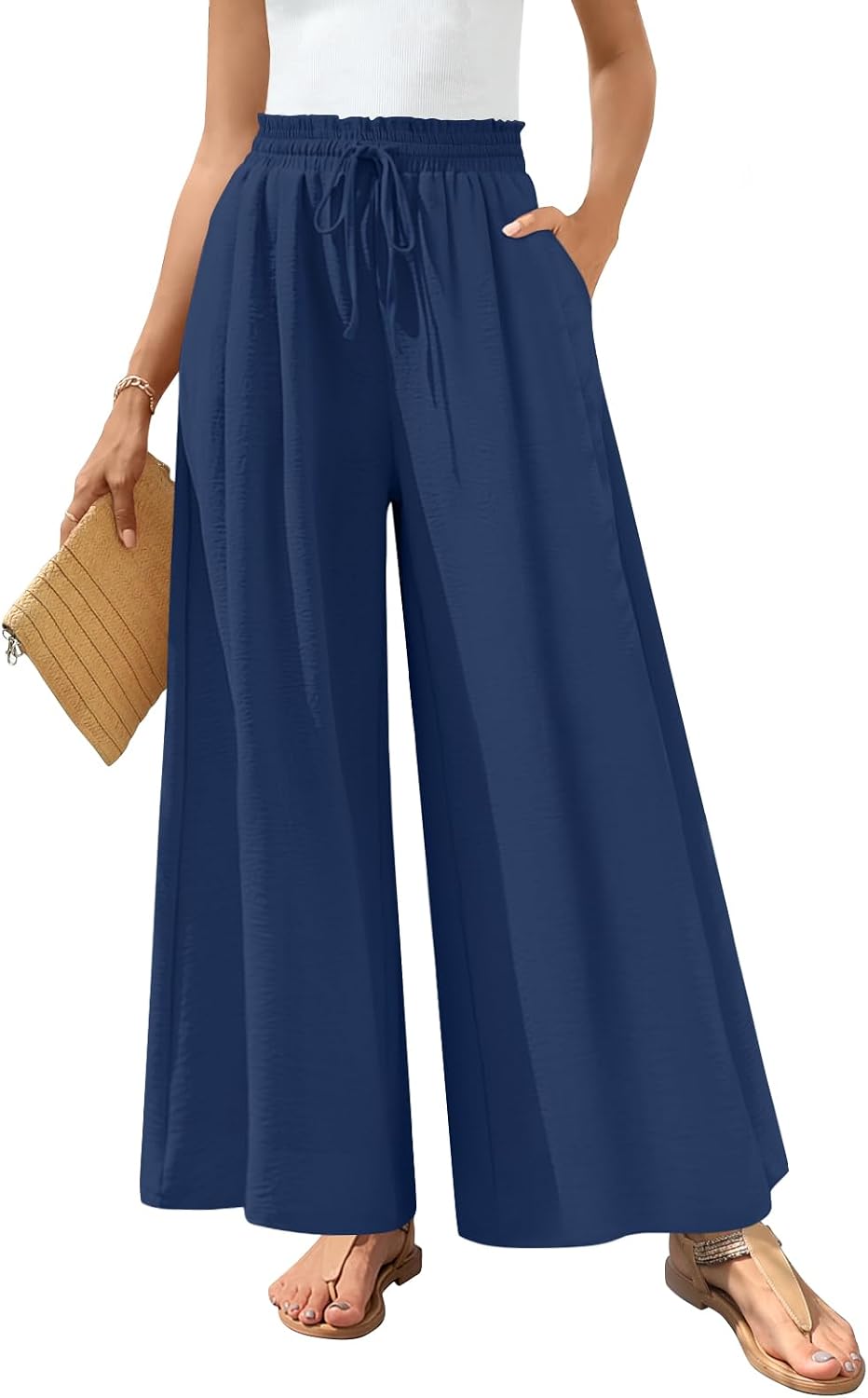 Bestbee Wide Leg Palazzo Pants for Women Dressy Casual Teacher Outfits