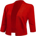 Women's 3/4 Sleeve Cropped Cardigan Sweater jacket Short Shrugs for dresses
