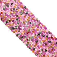 Load image into Gallery viewer, 5mm Multicolor Tourmaline Flat Coin Beads, Sku#U1936