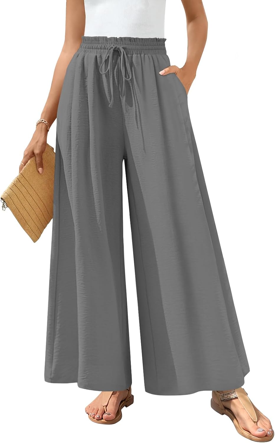 Bestbee Wide Leg Palazzo Pants for Women Dressy Casual Teacher Outfits