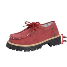 Load image into Gallery viewer, Women's Lace-Up British Striped Loafers | Cow Suede Leather Shoes