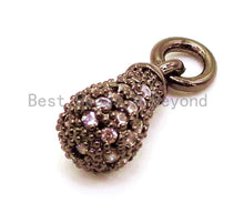 Load image into Gallery viewer, CZ Micro Pave Teardrop Shaped Dangle Charm, Cubic Zirconia Egg Charms&amp;Pendants, Pave Dangle Charms, 5x8mm/10x8mm, sku#G96