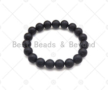 Load image into Gallery viewer, Natural Matt Black Onyx Stretchy Bracelet