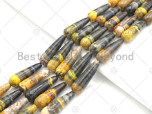 Load image into Gallery viewer, Quality Natural Bumblebee Jasper Smooth Teardrop Shape Beads, 8x20mm/10x30mm Yellow Orange Black Matrix  Beads,15.5'' Full Strand, Sku#U1148
