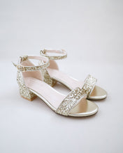 Load image into Gallery viewer, Rock Glitter Low Block Heel Girls Sandals