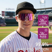 Load image into Gallery viewer, OULAIQI Cycling Sunglasses Polarized Sunglasses for Cycling Men Women with 1 Lens or 3 Interchangeable Lens Baseball Glasses