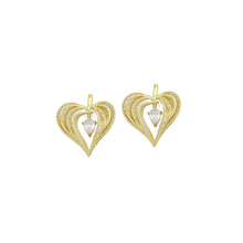 Load image into Gallery viewer, Teardrop CZ Gold layered Heart Charm Pendant,Sku#LX874