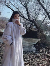 Load image into Gallery viewer, Women's Cross-Design Mink Fur CoatFull-Fur Integrated Design