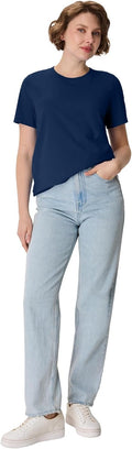 Hanes Women's Perfect-T Crewneck T-Shirt, Lightweight Cotton Short Sleeve Tee for Women