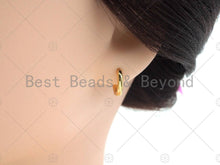 Load image into Gallery viewer, Gold Silver plain Huggie Earrings,SKU#LD56