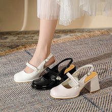 Load image into Gallery viewer, Women's Wide-Fit Chunky Heel Sandals | Plus-Size Round-Toe Block Heel