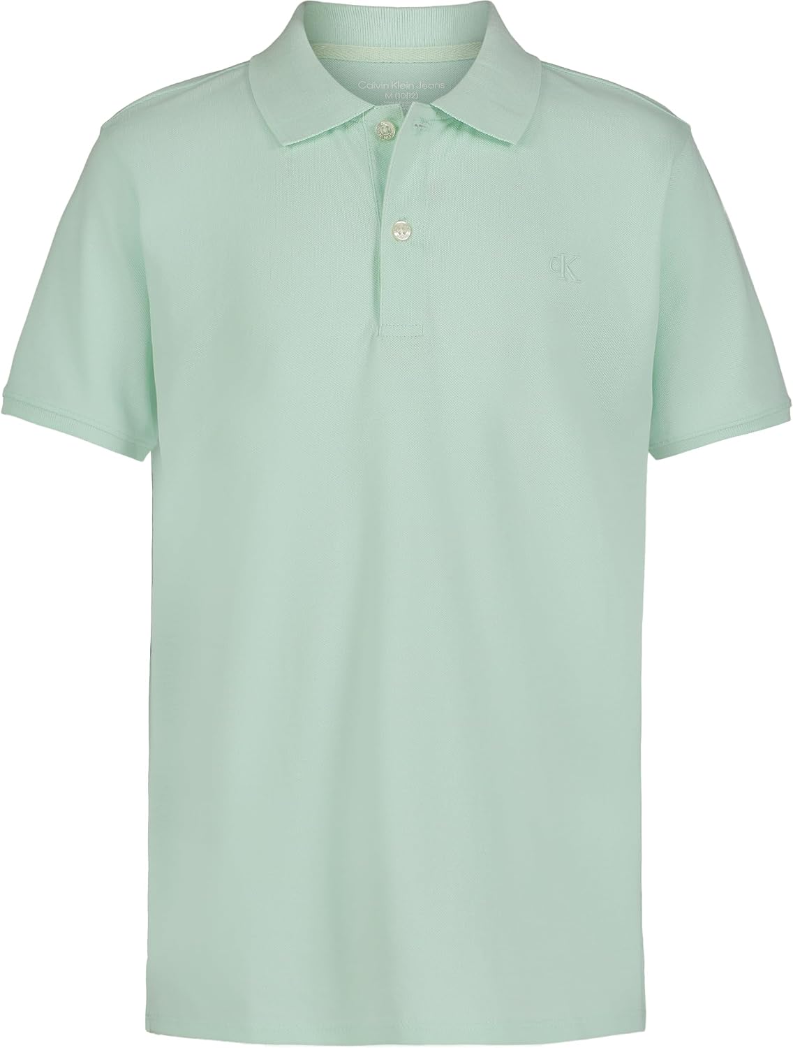 Calvin Klein Boys Short Sleeve Micro Pique Solid Polo, Button Closure, Soft & Comfortable