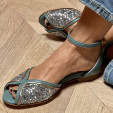Load image into Gallery viewer, Women's Sequin Patchwork Slingback Shoes | Breathable Round Toe Flats