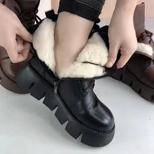 Load image into Gallery viewer, Women's Fleece-Lined Insulated Snow Boots | Soft Leather Side-Zip Winter Boots