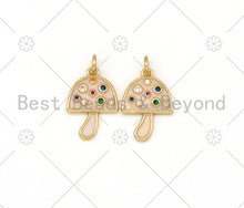 Load image into Gallery viewer, Colorful CZ Micro Pave Mushroom Shape Pendant/Charm,SKU#Z1392