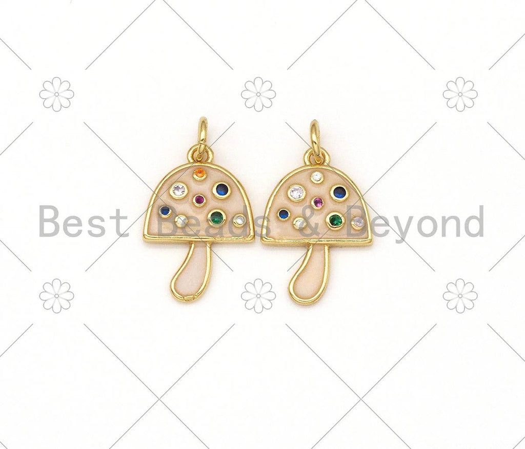 Colorful CZ Micro Pave Mushroom Shape Pendant/Charm,SKU#Z1392