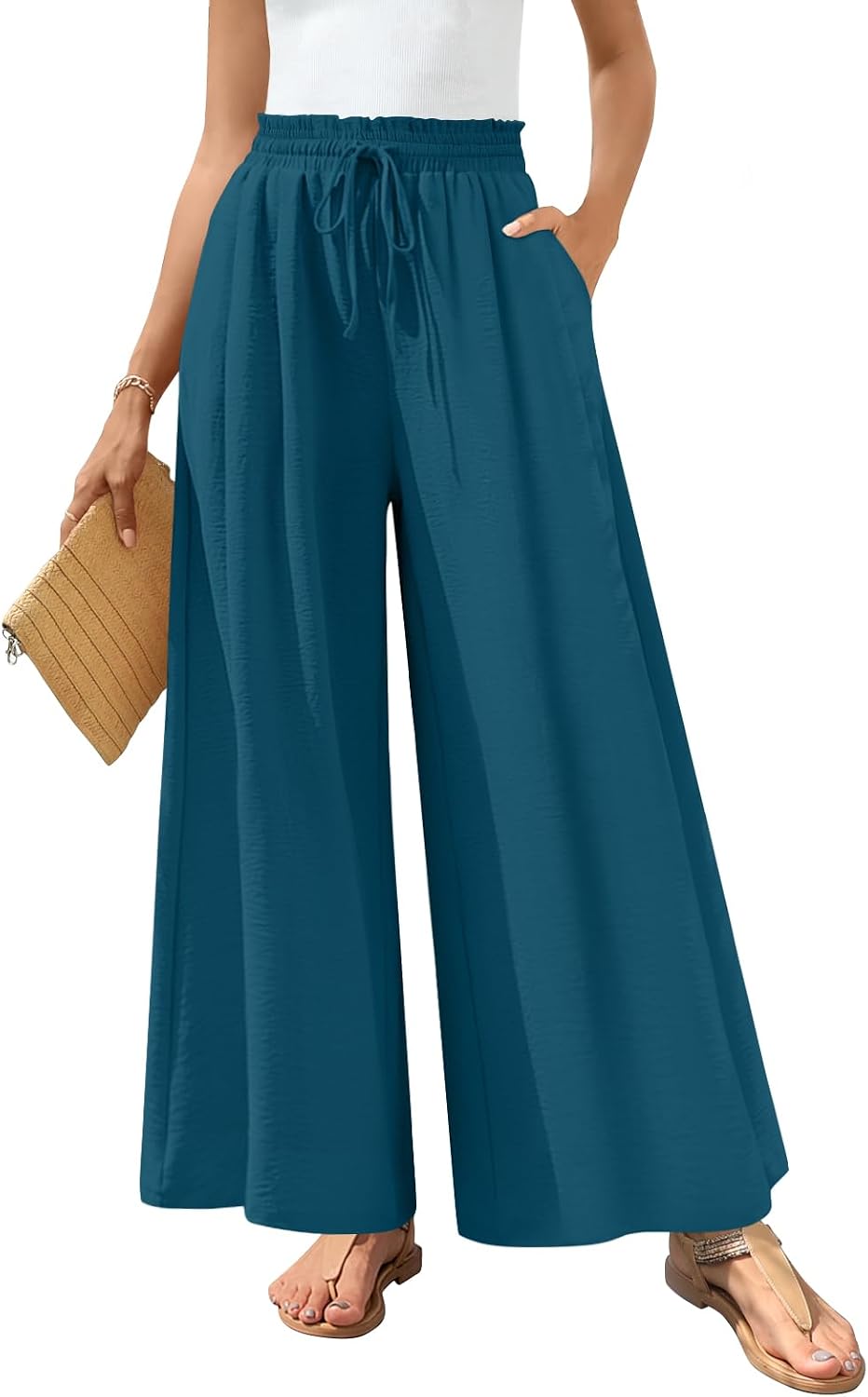 Bestbee Wide Leg Palazzo Pants for Women Dressy Casual Teacher Outfits