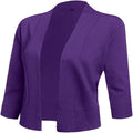 Women's 3/4 Sleeve Cropped Cardigan Sweater jacket Short Shrugs for dresses
