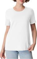 Hanes Women's Perfect-T Crewneck T-Shirt, Lightweight Cotton Short Sleeve Tee for Women