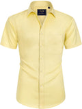 Mens Short Sleeve Dress Shirt Wrinkle Free Summer Button Down Shirts