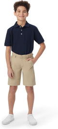 French Toast Boys' Flat Front Microfiber Performance Stretch Short