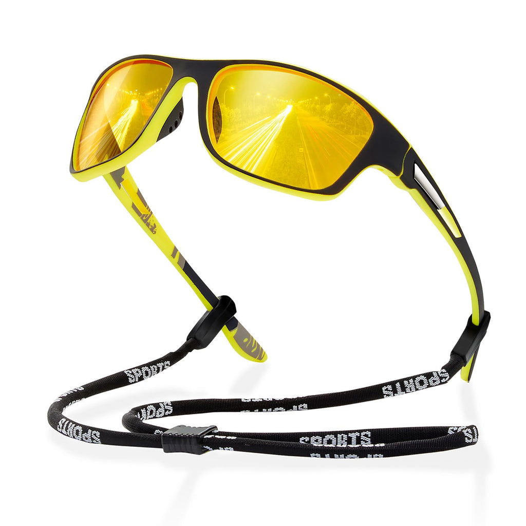 suoso Polarized Sports Sunglasses for Men: UV400 Protection Glasses Wrap Around Goggles for Driving Fishing