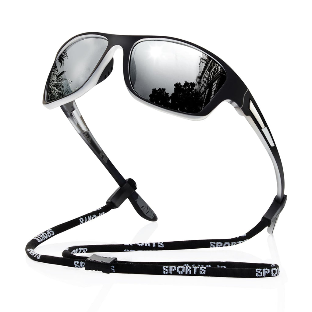 suoso Polarized Sports Sunglasses for Men: UV400 Protection Glasses Wrap Around Goggles for Driving Fishing