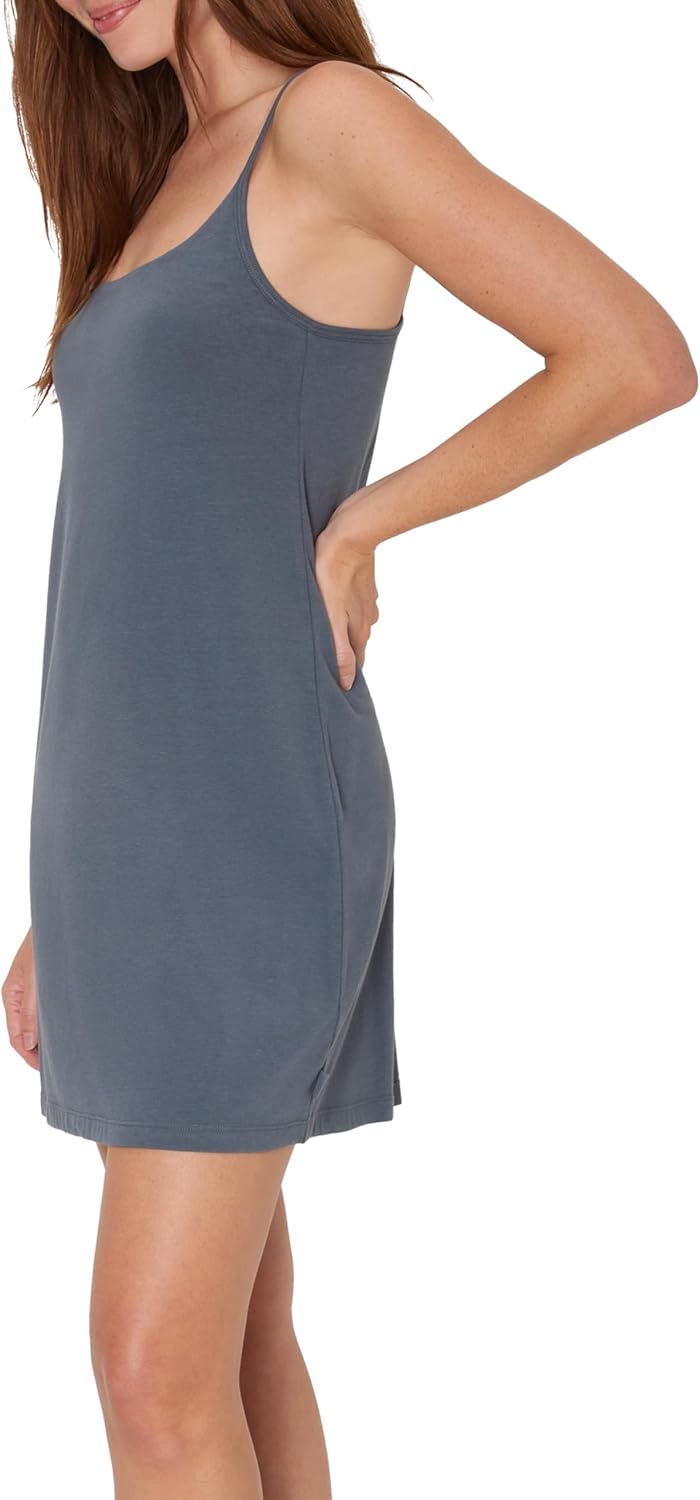 Hanes Women's Originals Sleep Dress, Comfywear Supersoft Sleep Slip Dress With Built-in Shelf Bra