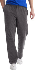 Men's Hanes open leg jersey pants with pockets