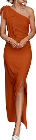 PRETTYGARDEN Women's One Shoulder Cocktail Maxi Dresses