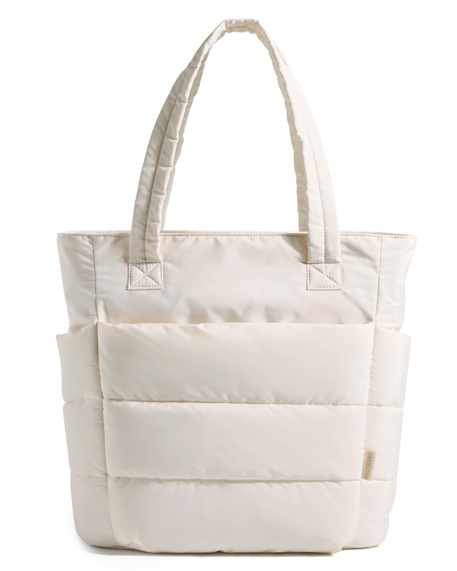 BAGSMART Tote Bag for Women, Lightweight Puffy Tote Bag with Compartments Shoulder Bag Handbag for Travel, Work, Gym | Lightweight, Puffy, Quilted, for Travel, Work