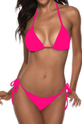 Suvimuga Women Halter Triangle Bikini Set 2 Piece String Swimsuit