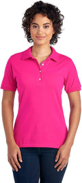 Jerzees Women's Dri Power Cotton Blend Short Sleeve Polo Shirts, Moisture Wicking for All Day Comfort