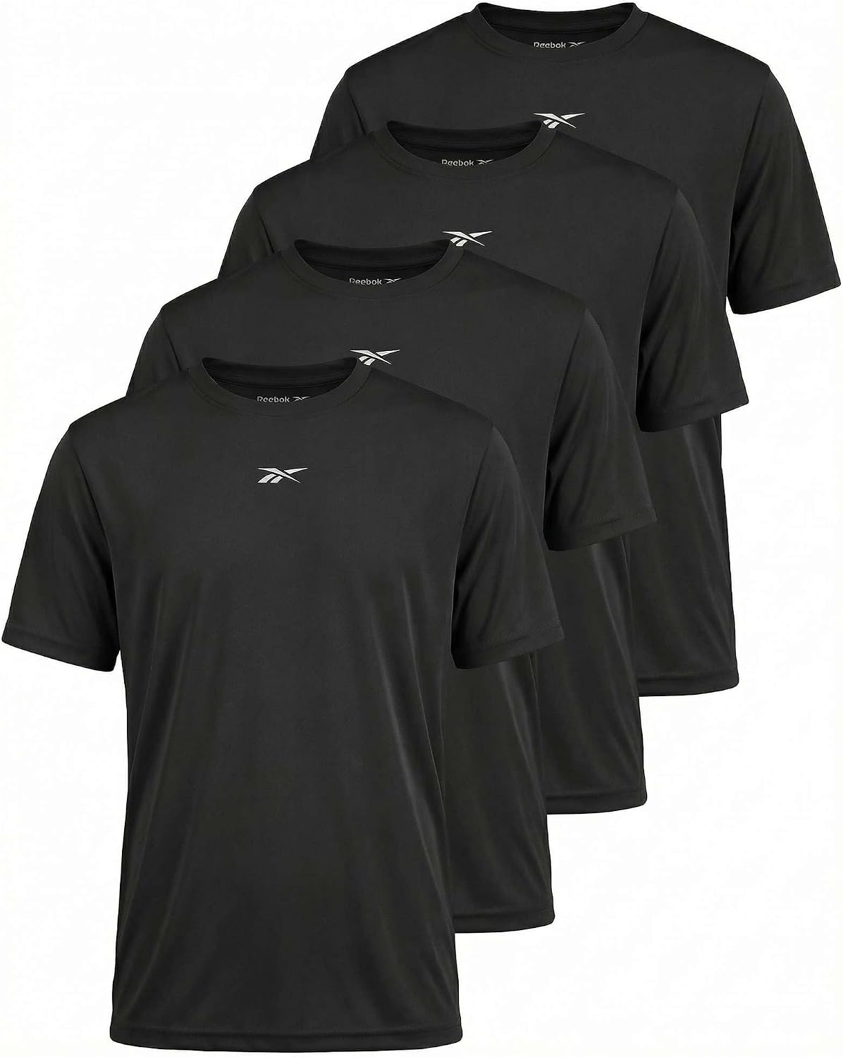 Reebok 4 Pack Boys' Dry Fit Athletic T Shirts Short Sleeve Teens Kids Tops