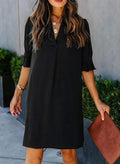 QACOHU women's ruffle sleeve shift dress