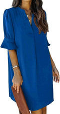 QACOHU women's breathable flowy dress with ruffle sleeves