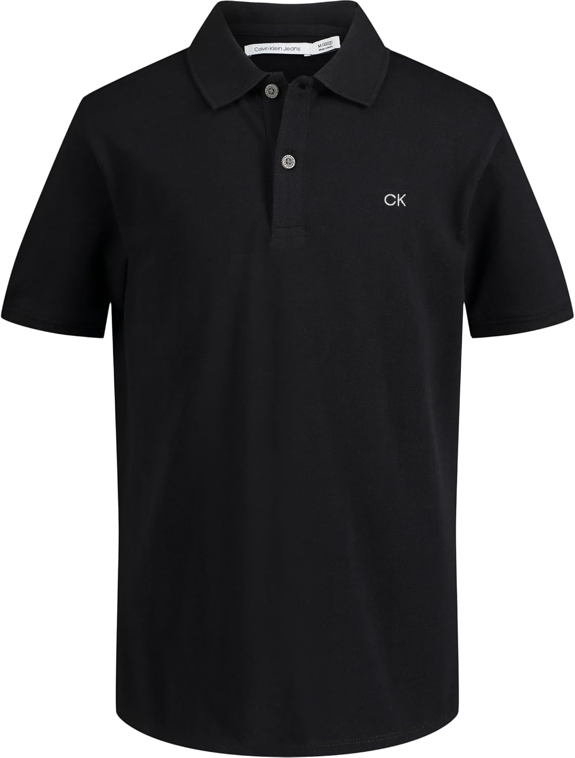 Calvin Klein Boys Short Sleeve Micro Pique Solid Polo, Button Closure, Soft & Comfortable