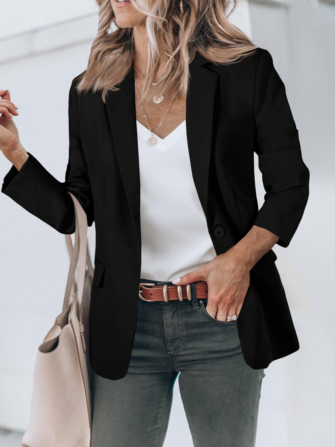 Cicy Bell Womens Casual Blazers Long Sleeve Work Office Suit Jackets Blazer