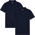 Dockers Boys' School Uniform Short Sleeve Performance Polo, 2-Pack