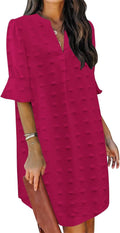 QACOHU women's lightweight ruffle sleeve vacation dress
